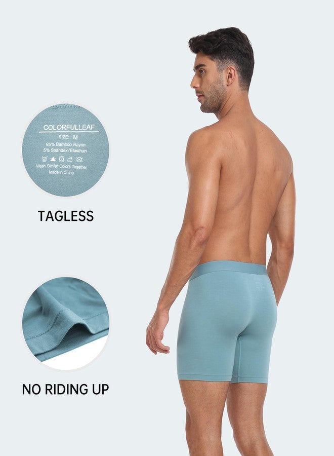 COLORFULLEAF Men's Boxer Briefs Moisture Wicking Underwear Soft Rayon Made from Bamboo Underwear for Men with 3D-Pouch Open Fly(4Black,M) - Image 5